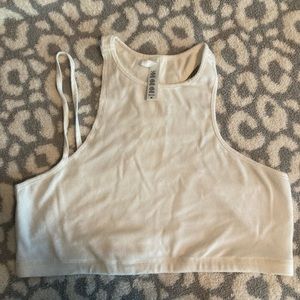 Skims white crop top